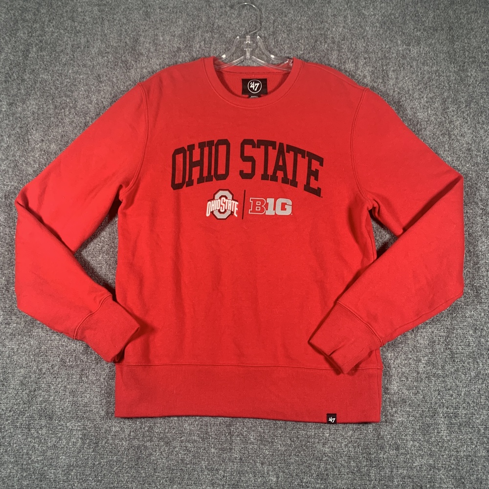 Ohio State Buckeyes Sweatshirt Mens Small Red NCAA Football '47 Crewneck